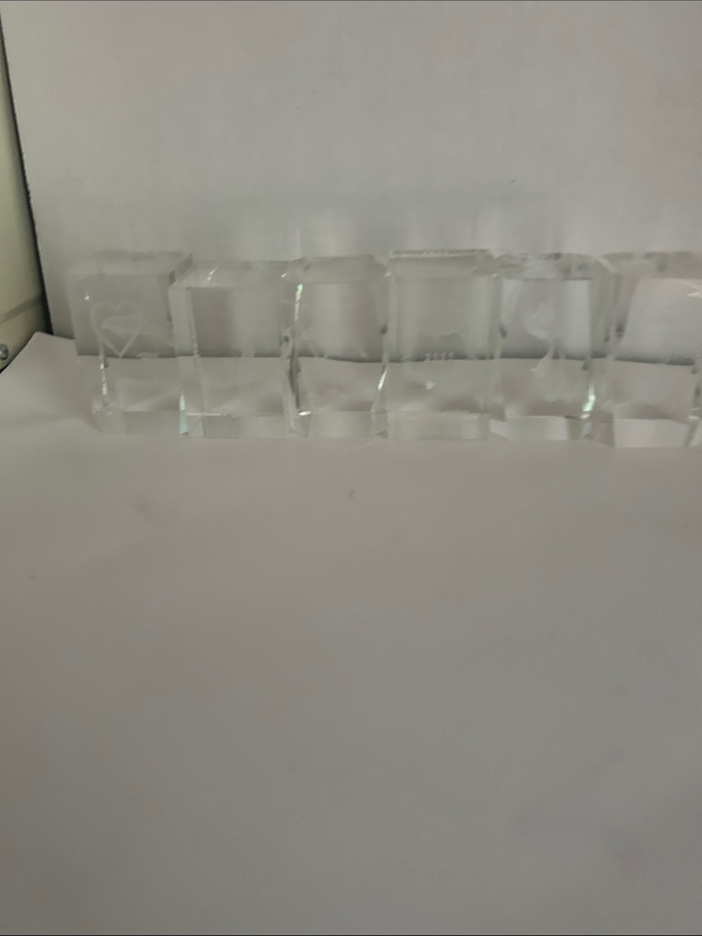 Set of Clear Crystal Glass paperweights Set of 6